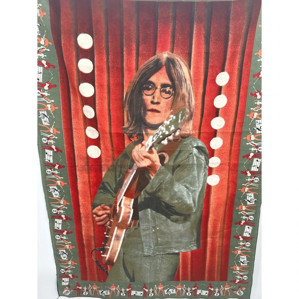 Vintage John Lennon Woven Tapestry Wall Hanging 100% Cotton 53x36